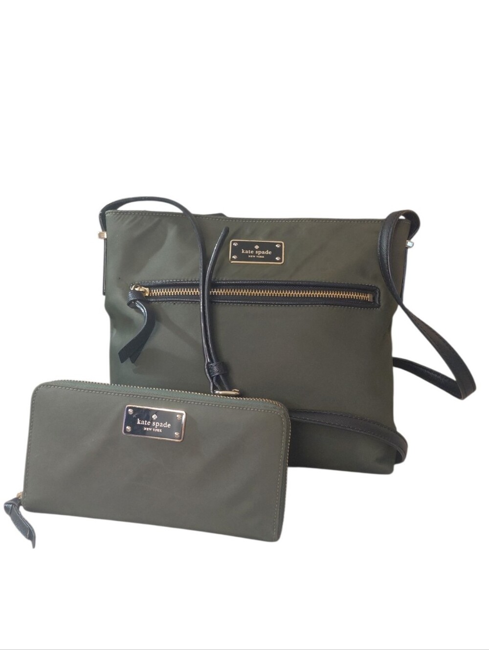 kate spade Olive Green Crossbody Bag with Matching Wallet